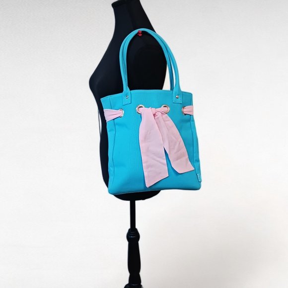 Ralph Lauren Blue Canvas Tote Shoulder Shopper Bag - Picture 2 of 13